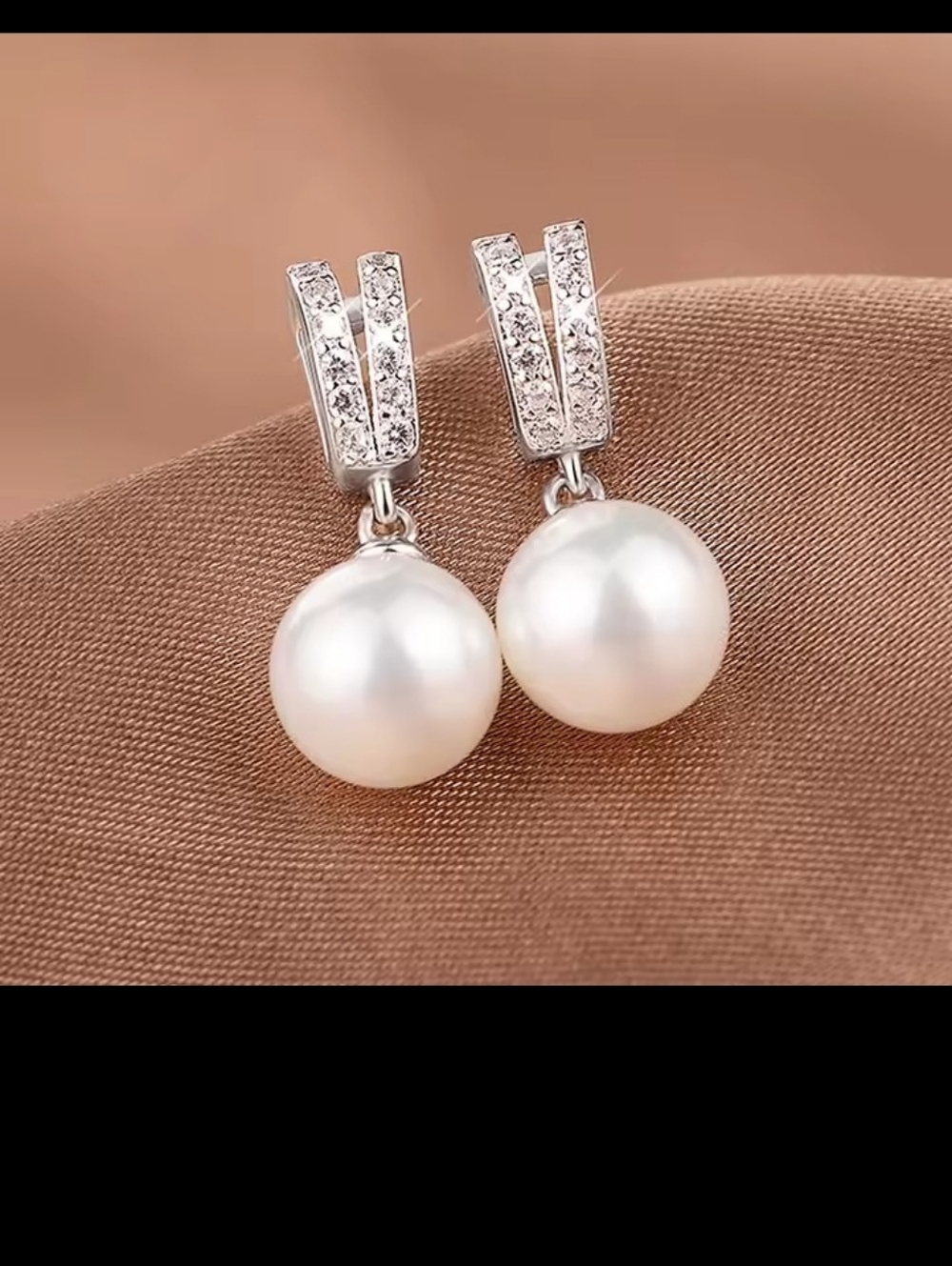 Pearl Earrings Women's Rhinestone Dangle New G5 Jewelry